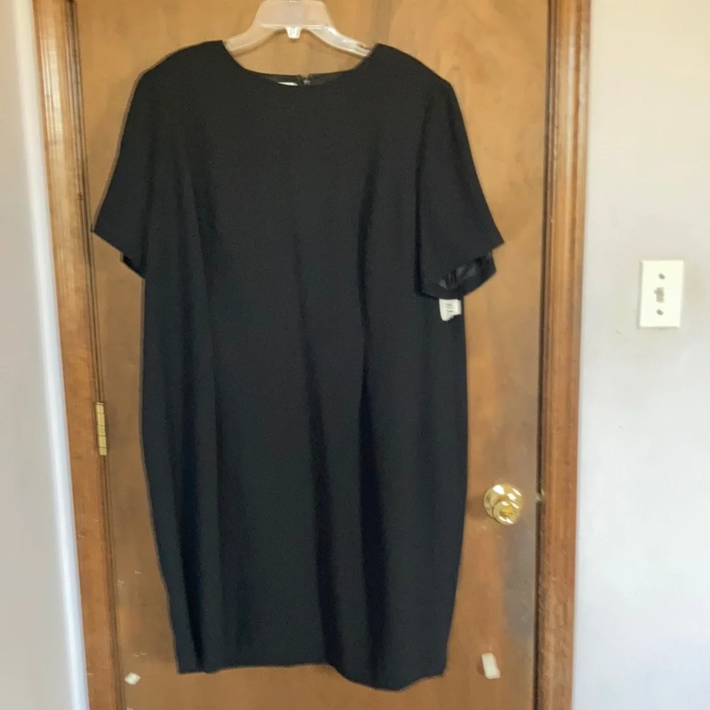 Vintage Worthington woman lined black dress w shoulder pads 22WP - Picture 9 of 11